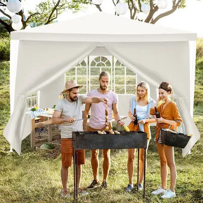 Produktbild von Pavillon Gartenzelt – Wasserdichtes Garten-Pavillon mit Easy-Klett, perfekter Schutz bei jedem Wetter Weiß 3x3m