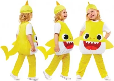 Produktbild von Baby Shark Kostüm kleiner Hai Gelb für Kinder