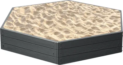 Image de Bac à sable jardin imitation bois 148x129x25 cm anthracite -Parfait pour le printemps et l'été