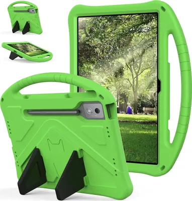 Obrázek produktu pro Dětské pouzdro pro Lenovo Idea Tab Pro 2025/Yoga Pad Pro/Yoga Tab Plus 12,7", EVA lehké nárazuvzdorné pouzdro s skládacím stojánkem a rukojetí zelené