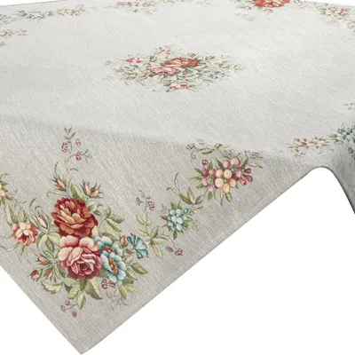 Produktbild von Dekorative Tischdecke 1233 hellgrau schwarzgrau 100x100 cm   -5%