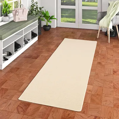 Produktbild von Natur Teppich Läufer Wolle Berber Wollweiss, Größe:80x240 cm
