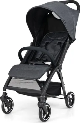 Produktbild von Einhändig Klappbare Kinderwagen mit Verstellbarer Rückenlehne & Verdeck Reisebuggy Grau