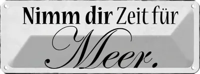 Produktbild von vianmo Blechschild 10x27 cm Nimm dir Zeit für Meer Dekoration Spruch Zitat