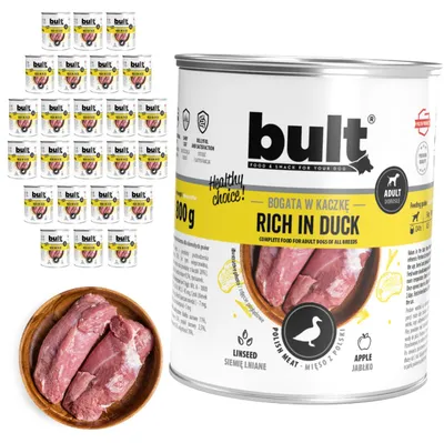 Produktbild von BULT | Hundefutter Ente - Nassfutter Set 24x800g Dose - Hundenassfutter fur Hund