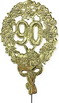 Produktbild von Goldene Jubiläumszahl 90 Deko Zahl Ø8cm für Geburtstag & Firmenjubiläum - 10 Stück