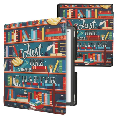 Produktbild von kwmobile Schutzhülle für Amazon Kindle Scribe (2022/2024) Hülle - eReader Flip Case mit Auto Sleep Funktion - Bibliothek Motto mit Mehrfarbig