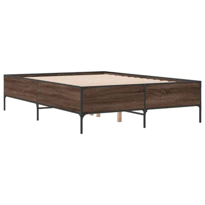 Produktbild von Bettgestell Braun Eichen-Optik 120x190 cm Holzwerkstoff Metall