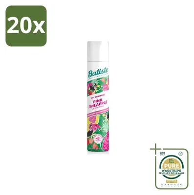 Imagen del producto de 20 unidades de champú seco Batiste Pink Pineapple, 200 ml, pack ahorro