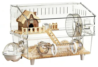 Productafbeelding van Transparante Hamsterkooi met Dubbel Laags Ontwerp