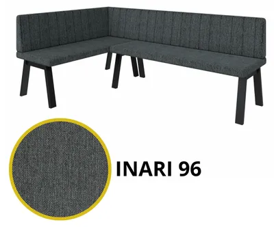 Image de Banc d'angle Akiko Metal A - Ensemble de bancs d'angle pour votre salle à manger, cuisine moderne, coin salon, coin repas. Parfait pour la cuisine, le bureau et la réception. Fabrication solide et robuste. (128x196-Links-Inari96)