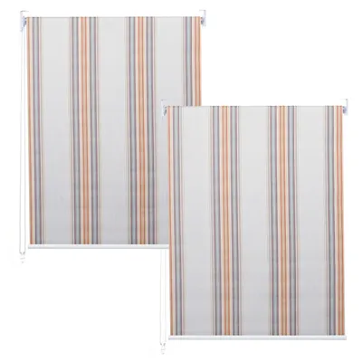 Produktbild von 2er-Set Rollo MCW-D52, Fensterrollo Seitenzugrollo Jalousie, 120x230cm Sonnenschutz blickdicht  grau/braun/orange