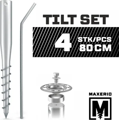 Produktbild von MAXERIO® 80 cm 4er TILT-Set Schraubfundamente Ø 60 x 2; M12