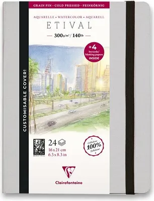 Obrázok produktu pre Clairefontaine 975446C, Umelecký papier, 300 g/m², 24 listy