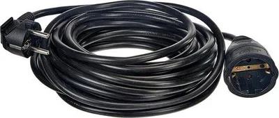 Obrázek produktu pro Prodlužovací kabel s ochranným kolíkem 10 m – H05VV-F 15 mm² IP 20 – černý