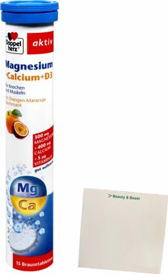 Produktbild von Doppelherz Magnesium Calcium + D3 Brause 15 Tabletten + usy Block