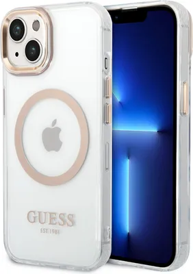 Produktbild von Guess Guhmp14Mhtrmd Iphone 14 Plus 6,7 Gold/Gold Hartschale Metal Outline Magsafe