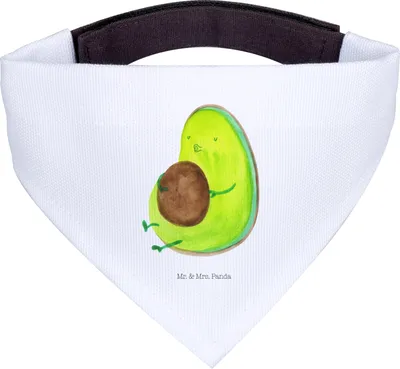 Produktbild von Mr. & Mrs. Panda Hunde Bandana Avocado Pfeifen - Weiß - Geschenk, Diät, Halstuch für Hund, Abnehmen, Ernährung, Dreieckstuch, Foodlover, Hundehalstuch