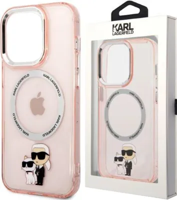 Produktbild von Karl Lagerfeld Klhmp14Xhnkcip Iphone 14 Pro Max 6,7 Hartschalenetui Różowy/Pink Iconic Karl&Choupette Magsafe
