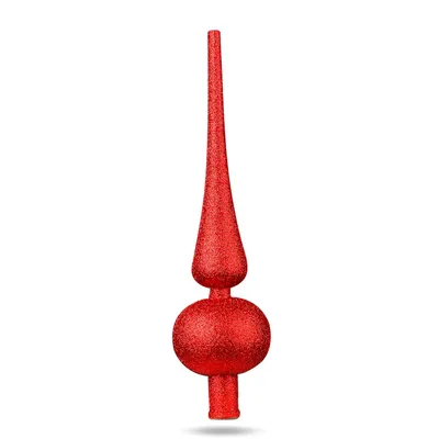 Produktbild von Baumspitze für Weihnachtsbaum Christbaumspitze Aufsatz für Tannenbaum Weihnachtsdekoration (Spitze-Rot)