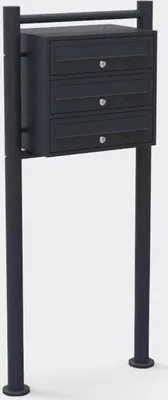 Image de Bc-elec - HPB1X3-GS Boîte aux lettres sur pieds anthracite pour 3 appartements
