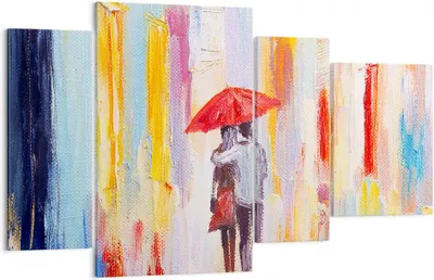 Produktbild von Bild auf Leinwand - Leinwandbild - Liebhaber Regenschirm - 120x70cm - Wand Bild - Wanddeko - Leinwanddruck - Bilder - Kunstdruck - Wanddekoration - Leinwand bilder - Wandkunst - DL120x70-3692