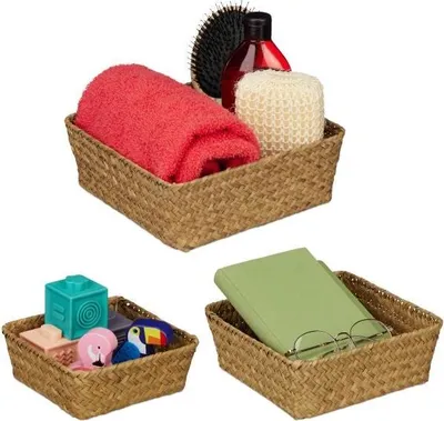 Immagine prodotto di Cesto portaoggetti, alghe, set da 3