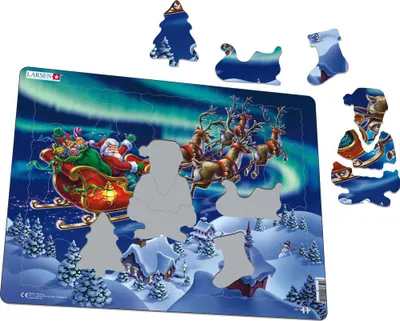 Produktbild von Larsen Puzzle - Der Weihnachtsmann im Nordlicht