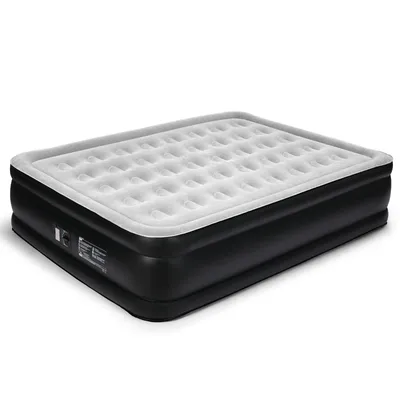 Produktbild von FCH Luftmatratze mit eingebauter Pumpe,203 x 153 x 45CM Blow-up-Matratze mit weicher stromfleischiger Oberseite, Aufblasbarer Mattress,grau