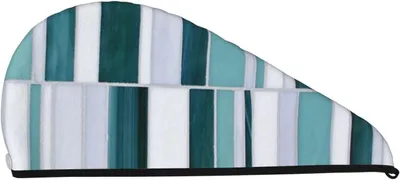 Produktbild von Abstraktes geometrisches Haartuch aus Korallensamt zum schnellen Trocknen von nassem, langem, dickem und lockigem Haar