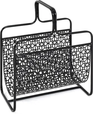 Obrázek produktu pro HAKU Stojan na noviny, černý – kov, Š/V/H: 37x45x22 cm