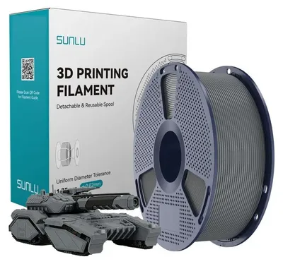Obrázok produktu pre PLA – vlákno pre 3D tlač – FDM – 1 kg – 1,75 mm – tolerancia ±0,02 mm – 330 metrov – sivá farba