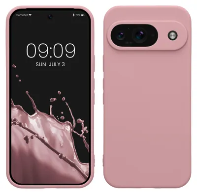 Produktbild von kwmobile Handyhülle für Google Pixel 9 Hülle - weiches Handy Silikon Case - Schutzhülle Cover - Altrosa matt