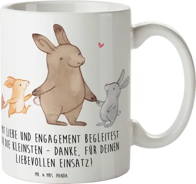Produktbild von Mr. & Mrs. Panda Tasse Liebevolle Erzieher - Weiß - Geschenk, Unterstützung, Geschenkidee, Teetasse, Aufmerksamkeit, Danke sagen, Geborgenheit, Kaffeetasse, Kaffeebecher