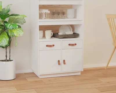 Produktbild von vidaXL Highboard Weiß 67x40x108,5 cm Massivholz Kiefer