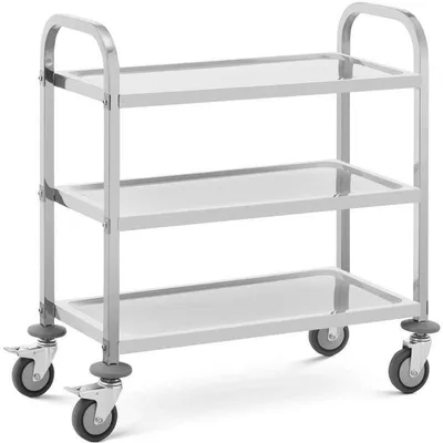 Image de Chariot de service avec 3 étagères, dimensions 69 x 34 cm, capacité de charge jusqu'à 81 kg