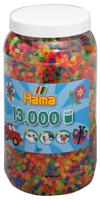 Immagine prodotto di Hama 267-1151 perline midi da stirare NEON 13000 pezzi latta