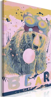 Produktbild von Vliesstoff Leinwandbild - Teddy Bear and Balloon (1 Part) Vertical 80x120 cm Für Kinder g-C-0251-b-a