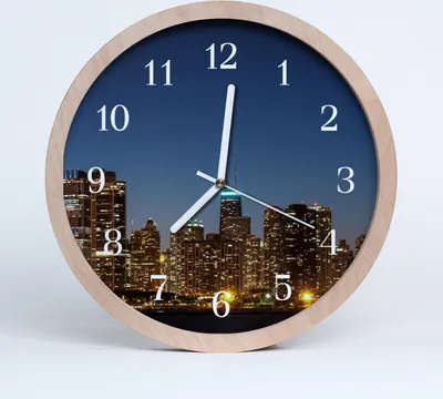 Produktbild von Holzuhr 30fi cm wanduhr - Stadtgebäude Stadt