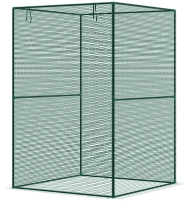 Produktbild von Pflanzk?fig 120x120x180 cm mit Rolltš¹r und Stahlrahmen fš¹r Garten und Terrasse, Grš¹n