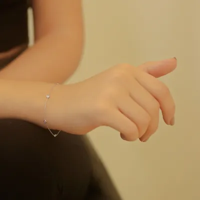 Produktbild von 0,15 Carat Diamant Armkette Armband 14 Karat Weißgold