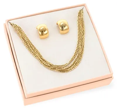 Produktbild von Elegantes Gold Schmuckset Joia Pack One mit Ohrringen und Halsband