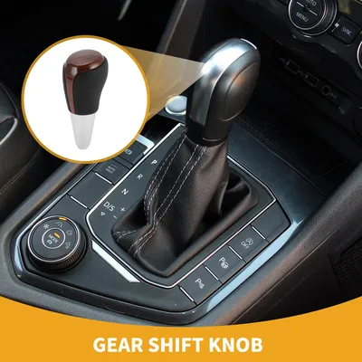 Image de Pommeau De Levier De Vitesse Automatique - Pommeau De Levier De Vitesses De Voiture - Pour Toyota Prius C 2012-2017 Plastique Simili Cuir Noir Marron - 1 Pc