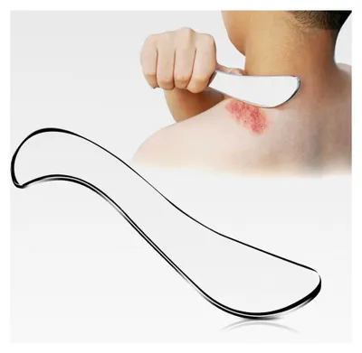 Produktbild von Gua Sha Edelstahl - Gua Sha Schaber - Faszienwerkzeug für Lymphdrainage und Massage - Ganzkörperanwendung für Beine, Rücken, Gesicht, Nacken, Muskelentspannung und Schmerzlinderung