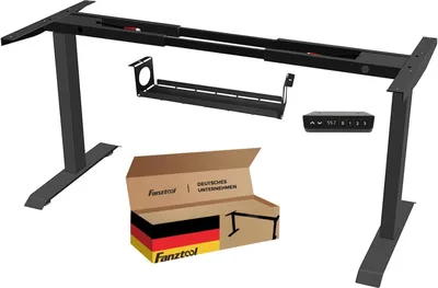 Produktbild von FANZTOOL Schreibtisch-Gestell elektrisch, 2x Bosch Motoren, Höhenverstellbar, Memory, USB,Kabelwanne,Schwarz