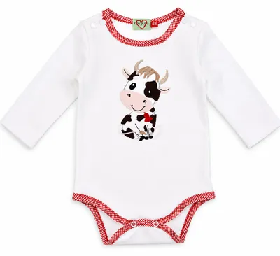 Produktbild von Baby Langarm Body "Kuh" 93773 | Offwhite Weiß Größe: 56