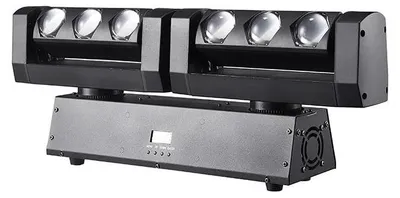 Zdjęcie produktu dla Listwa LED RGBW - Reflektor sceniczny typu "moving head" - 6 x 20W, światło kierunkowe - Sterowanie DMX512, automatyczne i muzyczne - Stroboskop 150W - Wtyczka EU