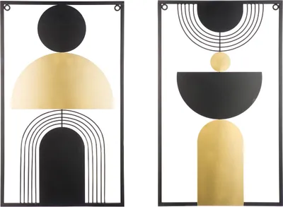 Produktbild von GILDE Wandrelief, rechteckig, "Moda", Metall, goldfarben, schwarz, L. 1 cm, B. 35,5 cm, H. 60 cm