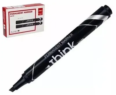 Productafbeelding van Permanent marker, afgeronde punt, 1,5-5mm, zwart (12 stuks) - DELI