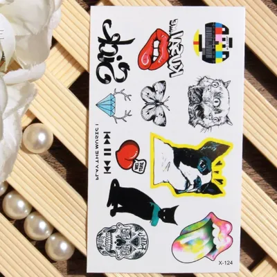 Produktbild von Temporäres Tattoo Herz Diamant Katze Hund